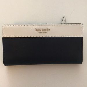 kate spade Two-Tone Black and Cream Zip Wallet